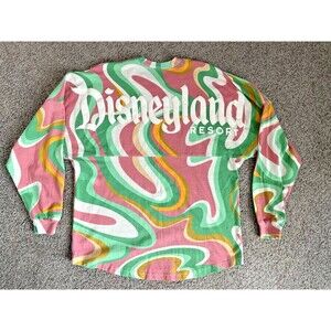 Disney Disneyland Spirit Jersey Swirl Multicolor Adult Medium 70s Funky